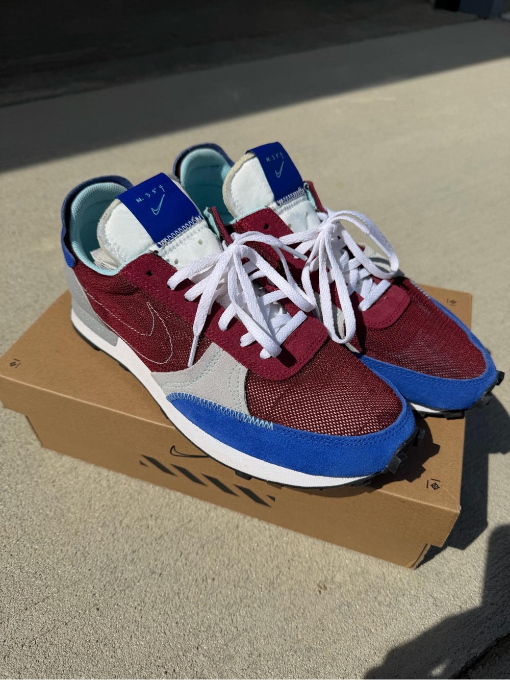 Nike Men’s Maroon, Blue & White Retro Runner Sneakers